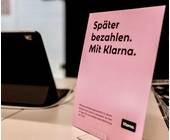 Hinweisschild für Klarna Instore