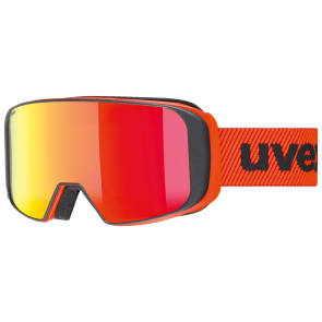 Goggle orange-rot mit roten Brillenband 