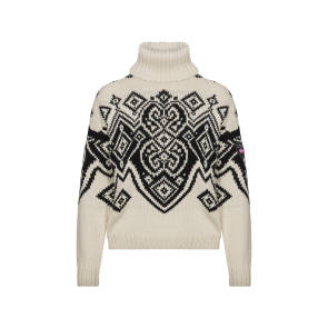 Norweger Pullover Falun mit Rollkragen weiß