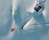 Snowboarder im Tiefschnee