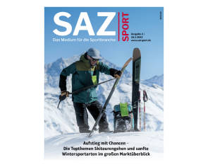 Cover SAZsport mit Skitourengeher im Gebirge 