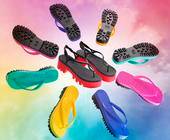 viele bunte Flip-Flops