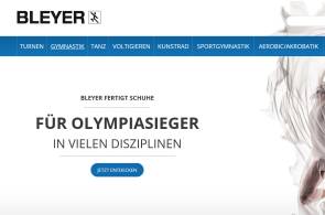 Webseite von Bleyer mit Balletttänzerin 