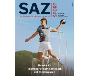 Titel der neuen SAZsport mit springendem Ballspieler 