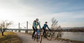 Radfahrer im Winter 