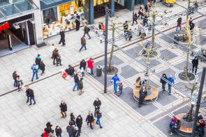 Menschen in der Frankfurter Innenstadt 