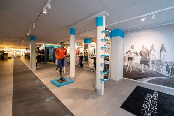 Laufstrecke in Running-Store