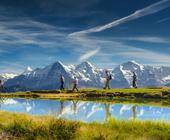 Berglandschaft mit Wanderern