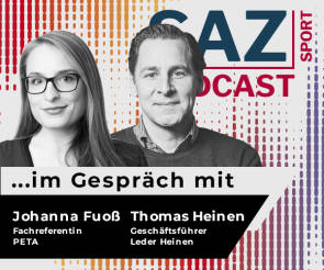 SAZport Podcast mit Johanna Fuoß von PETA und Thomas Heinen von Leder Heinen.  