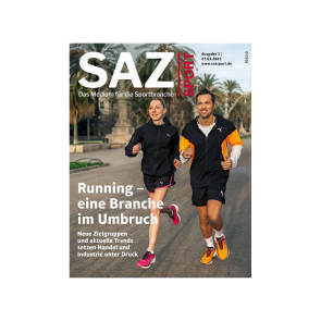 Cover SAZsport Nr. 3/2023 mit zwei Läufern 