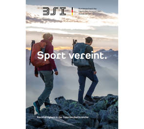 zwei Wanderer im Gebirge, BSI-Logo 