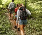 Gruppe von Freunden beim Wandern