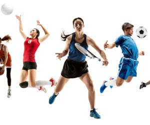 Collage von Sportlern mit verschiedenen Sportarten
