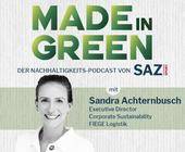 Porträt Sandra Achternbusch, Made in Green Logo