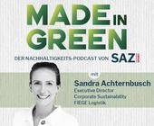 Porträt Sandra Achternbusch, Made in Green Logo