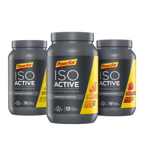 drei Flaschen Powerbar Isoactive