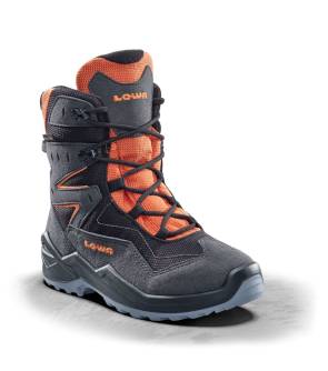 Grau-oranger Lowa Schuh
