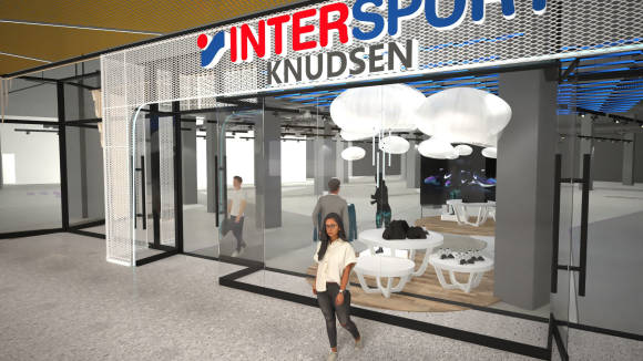Visualisierung vom neuen Intersport Knudsen in Hamburg 