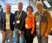 Das BSI-Präsidium von links: Stefan Rosenkranz, Peter Baehr (Puma), Marina Moguš (Adidas), Jan Lorch (Vaude).