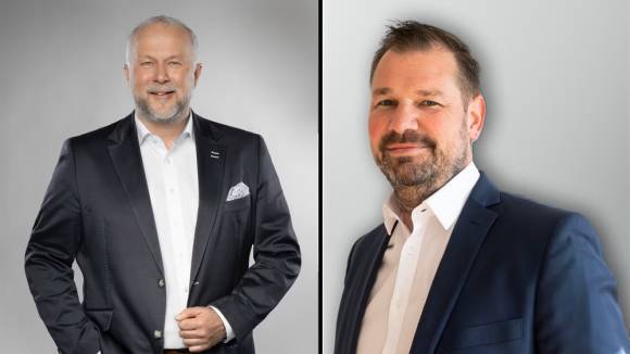 Steven Baumgaertner (l.) und Frank Geisler verstärken das Führungsteam der New Wave GmbH mit ihrer Expertise in den Bereichen Einzelhandel und Corporate Wear. 
