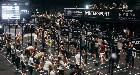 Beim Hyrox-Rennen im Februar in Maastricht war Intersport erstmals Titelsponsor der Eventserie. 