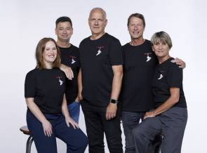 Das komplette Vertriebsteam von Lotto: (v. l.) Henrike Träder, Matthias Bahl, Rolf Schmittel, Uwe Semrau und Nadja Molnar  