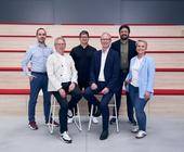 Margit Gosau, CEO der Sport 2000 International Group, und der Aufsichtsrat der Verbundgruppe (v. l.): Nikolay Tzonov, Marius Rovers, Dominik Solleder, Holger Schwarting, Gian-Albert Munch.