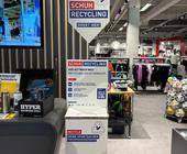 Intersport Jürgensen in Flensburg ist einer von bundesweit 75 Intersport-Standorten, wo KundInnen alte Schuhe in eine Schuhrecycling-Box werfen können. 