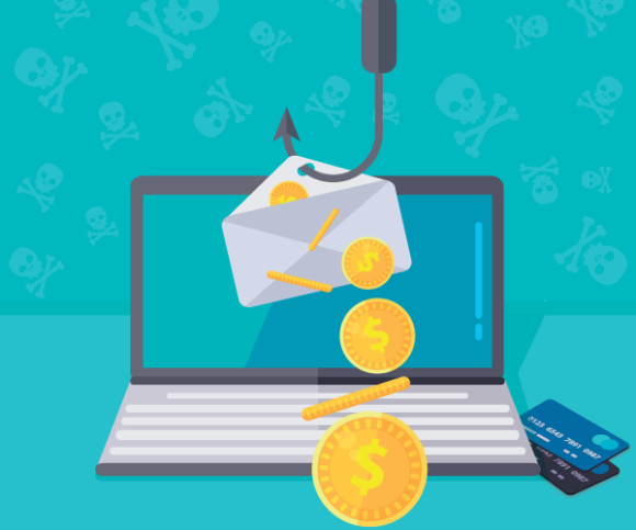 Phishing E-Mail am Angelhaken Cybercrime Sicherheit Verschlüsselung 